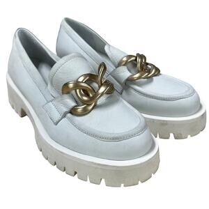 La Canadienne Buena Leather Loafer Gold Accents Women's Size 35 (US 5) GUC